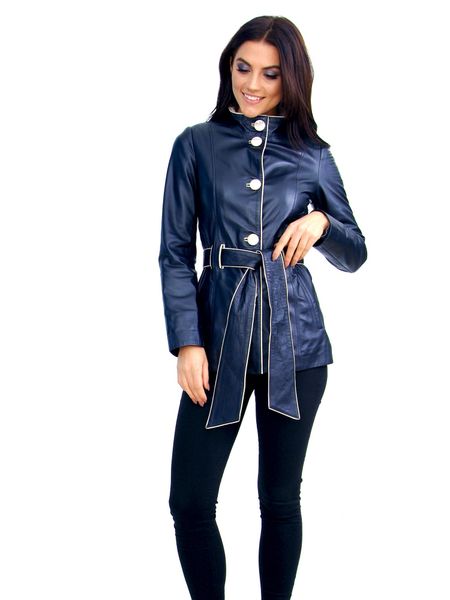 Жіноча шкіряна куртка Z-002 LACIVERT XS Z-002 LACIVERT-XS фото