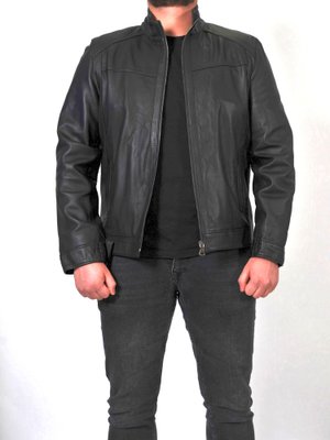 Чоловіча шкіряна куртка Epica EZ-021 M чорна EZ-021-M фото