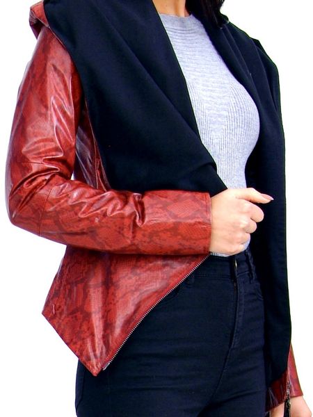Жіноча шкіряна куртка Z-011 BORDO XS Z-011 BORDO XS фото