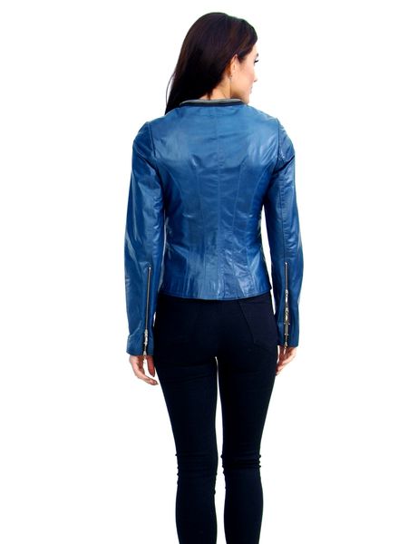 Жіноча шкіряна куртка EPC 13-10 Синя XS EPC 13-10 Синя-XS фото