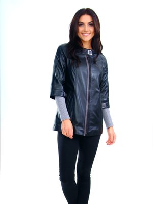 Жіноча шкіряна куртка Z-034 S Чорна  Z-034-S Чорна фото