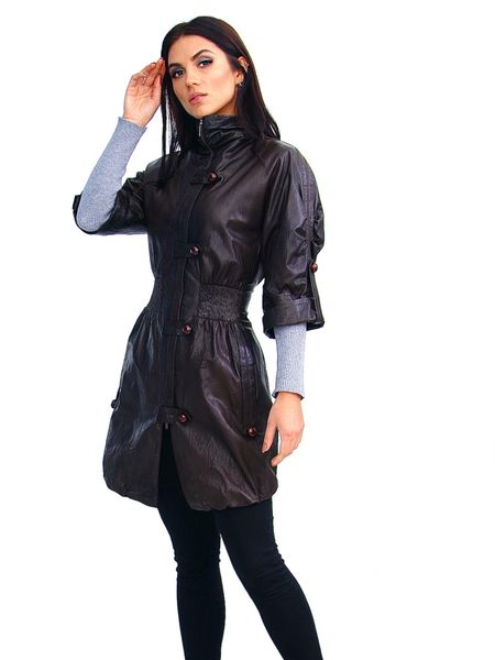 Жіноча шкіряна куртка Z-122 KAHVE S Z-122 KAHVE-S фото